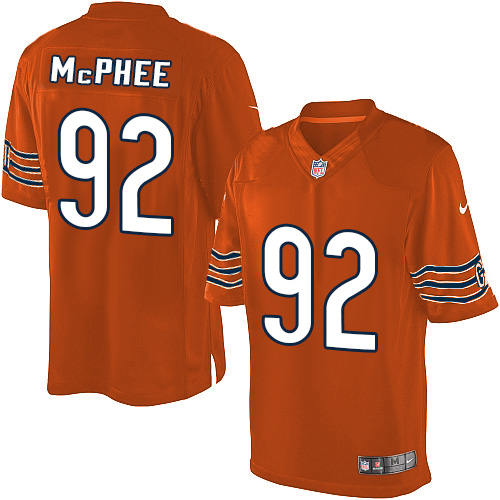 Men's Limited Pernell McPhee Nike Jersey Orange Alternate - #92 NFL Chicago Bears